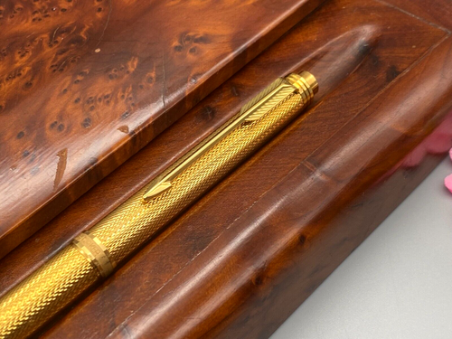 Vintage Pen Desk Holder and Parker Pencil Gold Wooden Organiser - Picture 2 of 15