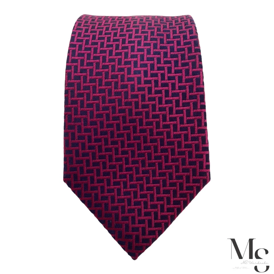 Corbata de seda de lujo geométrica púrpura Charles Tyrwhitt XL con: 3" EXCELENTE ESTADO Foto 3 de 4