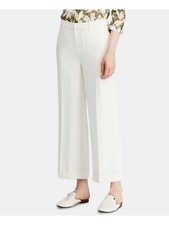 Lauren Ralph Lauren Womens 10 Wide-Leg Cropped Pant In Winter Cream NWT 165