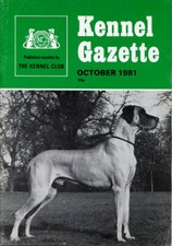 GREAT DANE DANOIS DOG on Cover of the KENNEL GAZETTE October 1972 KC Publication