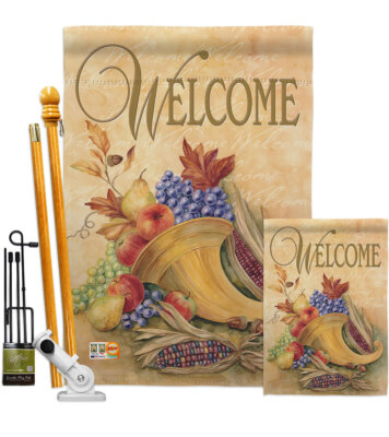 Autumn Cornucopia Garden Flag Fall Harvest & Decorative Gift Yard House Banner