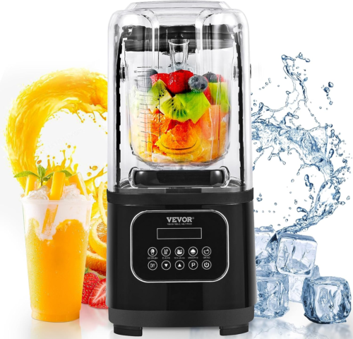 Professional Blender with Shield, Commercial Countertop Blenders, 68 Oz Glass Ja - Picture 1 of 12