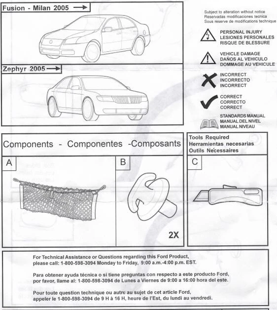 Red de carga organizadora estilo sobre maletero para Ford Fusion 2005-2012 totalmente nueva Foto 3 de 4