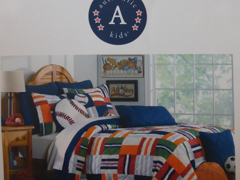 Juego de 6 edredones, farsa, sábanas y almohadas decorativas deportivas auténticas para niños NUEVO EN PAQUETE Foto 3 de 4