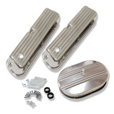 For Ford Sbf 289 351w 62-85 Tall Finned Retro Aluminum Valve Covers Air Cleaner