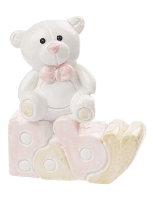 1x Dekofigur Geburt Mädchen Baby Girl Bärchen 5cm Shower Party Geldgeschenk 762