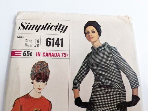 VTG 6141 Simplicity 60s Sewing Pattern Mod A LINE SUIT size 18 UNCUT - 第 2/5 張圖片