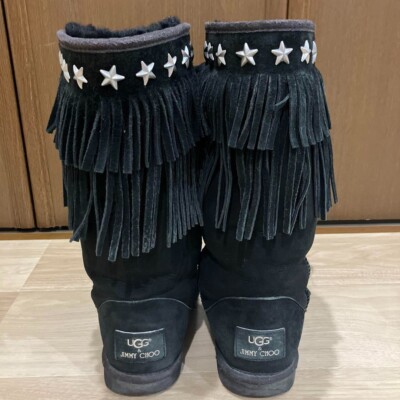 UGG Jimmy Choo Suede Boots Star Studs color Black size US 6