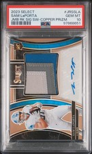 PSA10 2023 Select Jumbo Signature Triple Swatches RC Sam Laporta Copper /49
