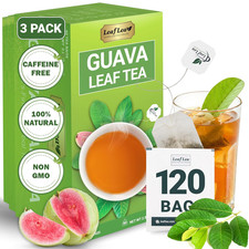 120 Guava Leaf Tea Bags, Premium Natural Herbal Tea, 100 Hojas De Guayaba, Caff
