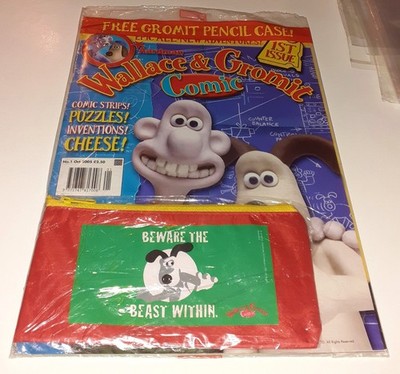 WALLACE & GROMIT COMIC 1 UK 2005 FREE GIFT PENCIL CASE ''Beware The Beast Within''