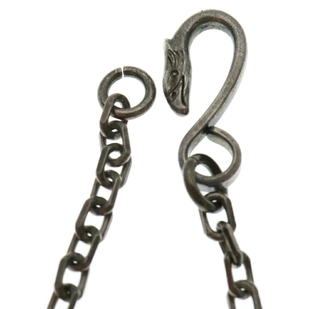 Goro S Eagle Hook Thick Angle Chain Necklace Silv… - image 3