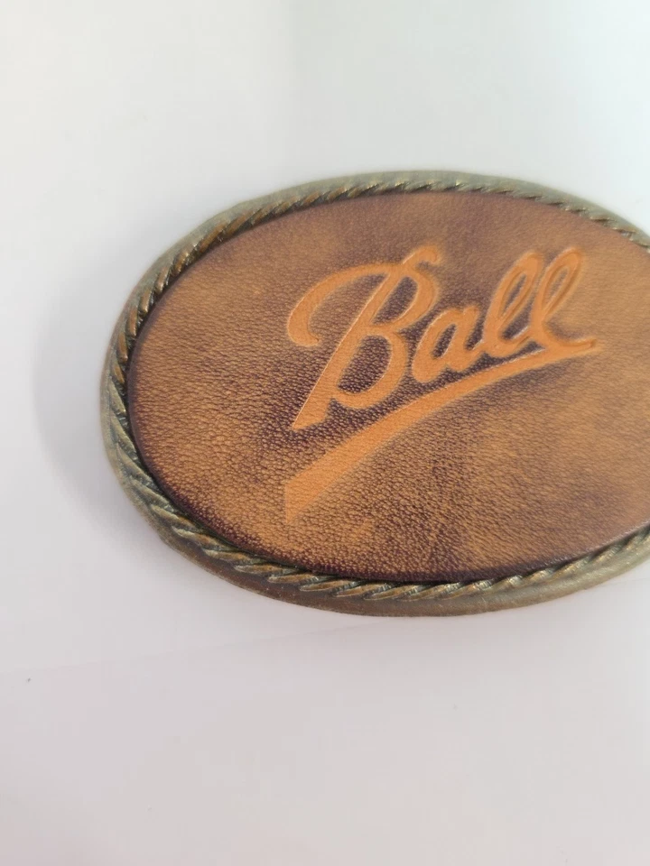 Empleado Ball Mason Años de Servicio Regalo Latón Cuero Cinturón Hebilla Greeneville Foto 4 de 4