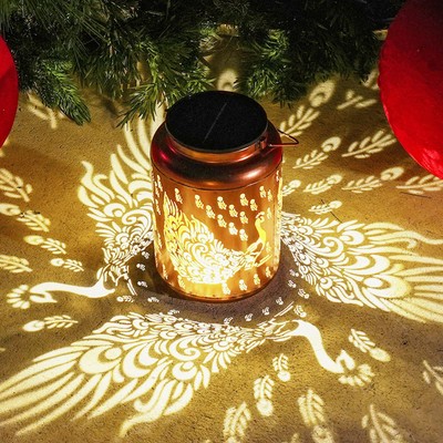 Peacock Solar Lanterns Outdoor Waterproof, 14.6'' Large Lamps, Upgraded 2000m...
