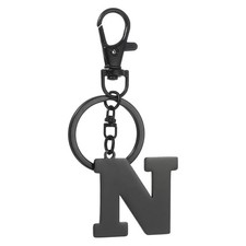 3.15 Inch Letter Keychain, Initial N Keychain for Bag, Black
