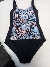 ❤️ F Swim Black Patterned Swimsuit Size 12 Vgc