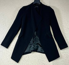 ZARA Black Asymmetrical Hem Open Blazer Size ...