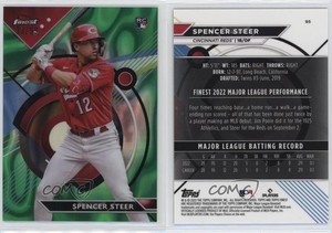 2023 Topps Finest Green Lava Refractor /99 Spencer Steer #95 Rookie RC