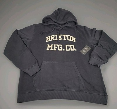 BRIXTON Varsity Broken In Black HoodieMen's Size Large NWT
