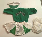 Vintage Cabbage Patch Kids Cheerleader Outfit w/ Shoes & Visor White & Green VGC