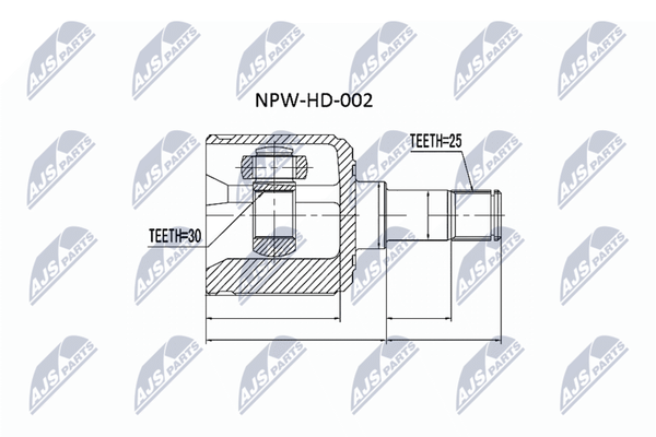 NTY Gelenksatz, Antriebswelle NPW-HD-002 FüR Honda-image