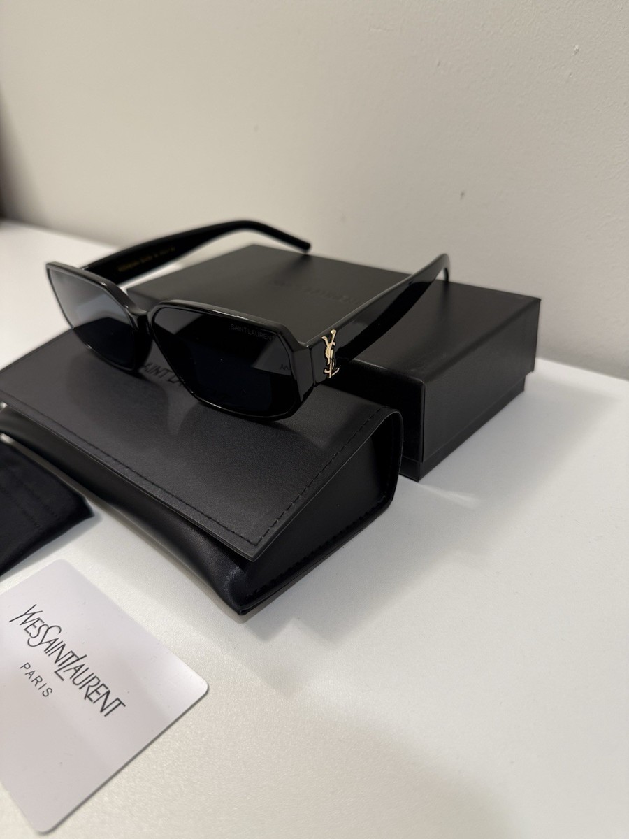 Saint Laurent 6293 Men's Black Rectangle Plastic Sunglasses