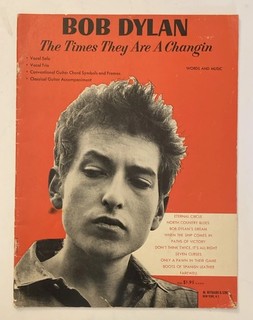 Vintage 1963 Bob Dylan The Times They Are A Changin Music Collection PianoGuitar