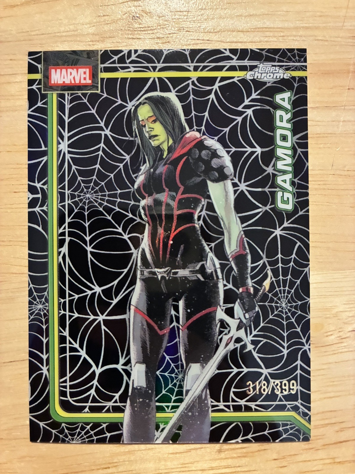 2026 Topps Chrome Marvel Gamora Spider-Web Refractor #/399 - Guardians 