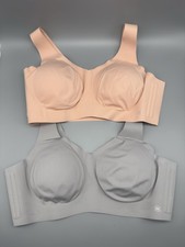 Lot of 2 Honeylove SoftForm V-Neck Bra 1X Blush Pink Gray Wireless Seamless Lift