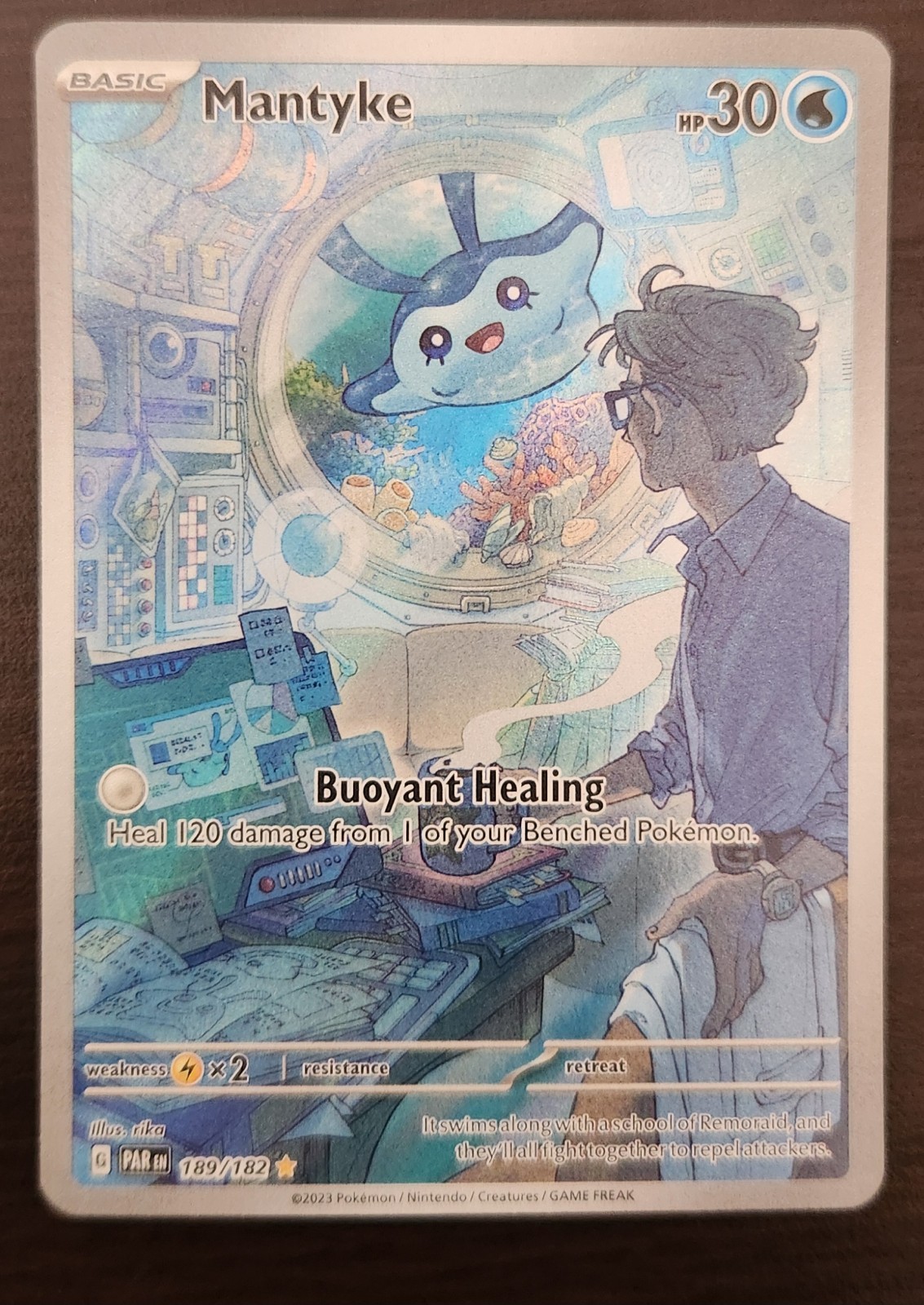 Pokemon Mantyke 189/182 SV04 Paradox Rift Illustration Rare Holo English 2023