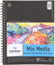 Artist Series Mixed Media Paper, Wirebound Pad, 9x12 inches, 30 Sheets (138lb...