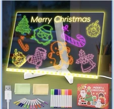 NEW - Led Note Board, Illuminated Dry Erase Board with Stand, Acrylic Dry Erase