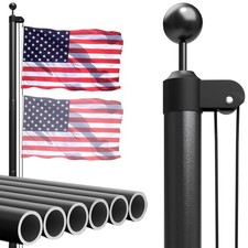Heavy Duty Flag Pole, 25FT 12 Gauge Extra Thick Aluminum Flagpole Kit, 100MPH...