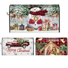 3 Pcs Christmas Mailbox Cover 21x18 Inch Standard Merry Christmas Magnetic