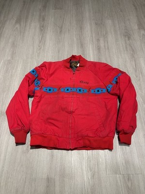 Vintage David James Aztec Jacket Red and blue Full Zip size small