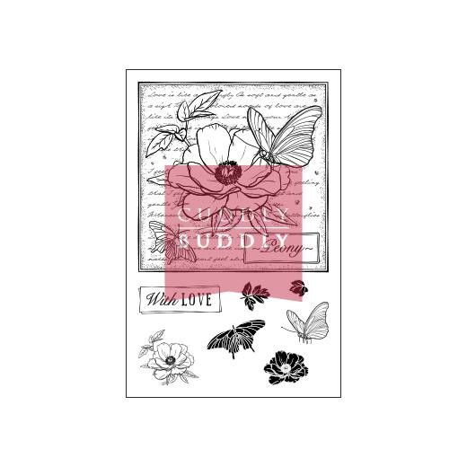 Cuddly Buddly Clear Stamps - Peony Collage CBS0015