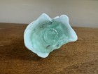 VINTAGE MOSSER GLASS COLLIE DOG FIGURINE AQUA GREEN OPALESCENT SLAG 3" — photo 6