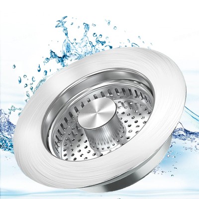 Upgraded Kitchen Sink Drain Strainer，10000 Press Test SUS 304 3in1 Pop-up Sin...