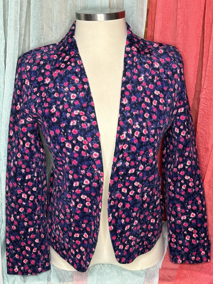 J. Blazer Mujer Crew Pana Floral Multicolor, Talla 12, Excelente Estado Foto 2 de 3