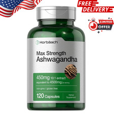 Ashwagandha Capsules  4500 mg  120 Count  by Horbaach.