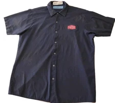 Carter Nut Co. Short Sleeve ,Snap Work Shirt, Blue, Button Up,Large, Cintas 