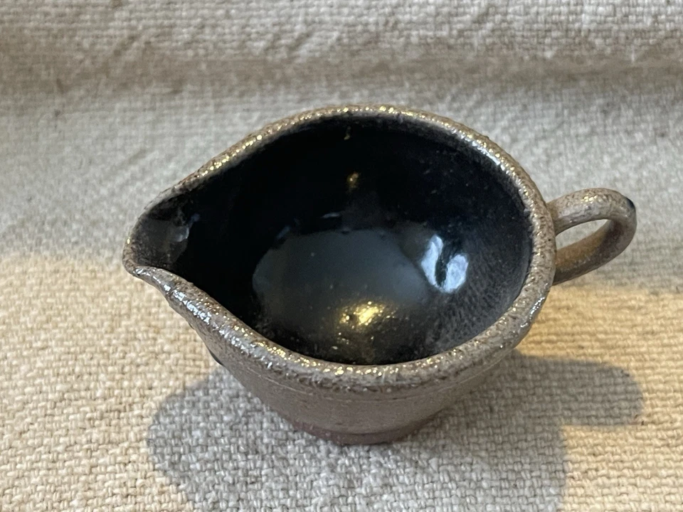 Rowe Pottery 2.5”Cobalt Salt Glaze Mini Batter Bowl W Spout - Image 4 of 4