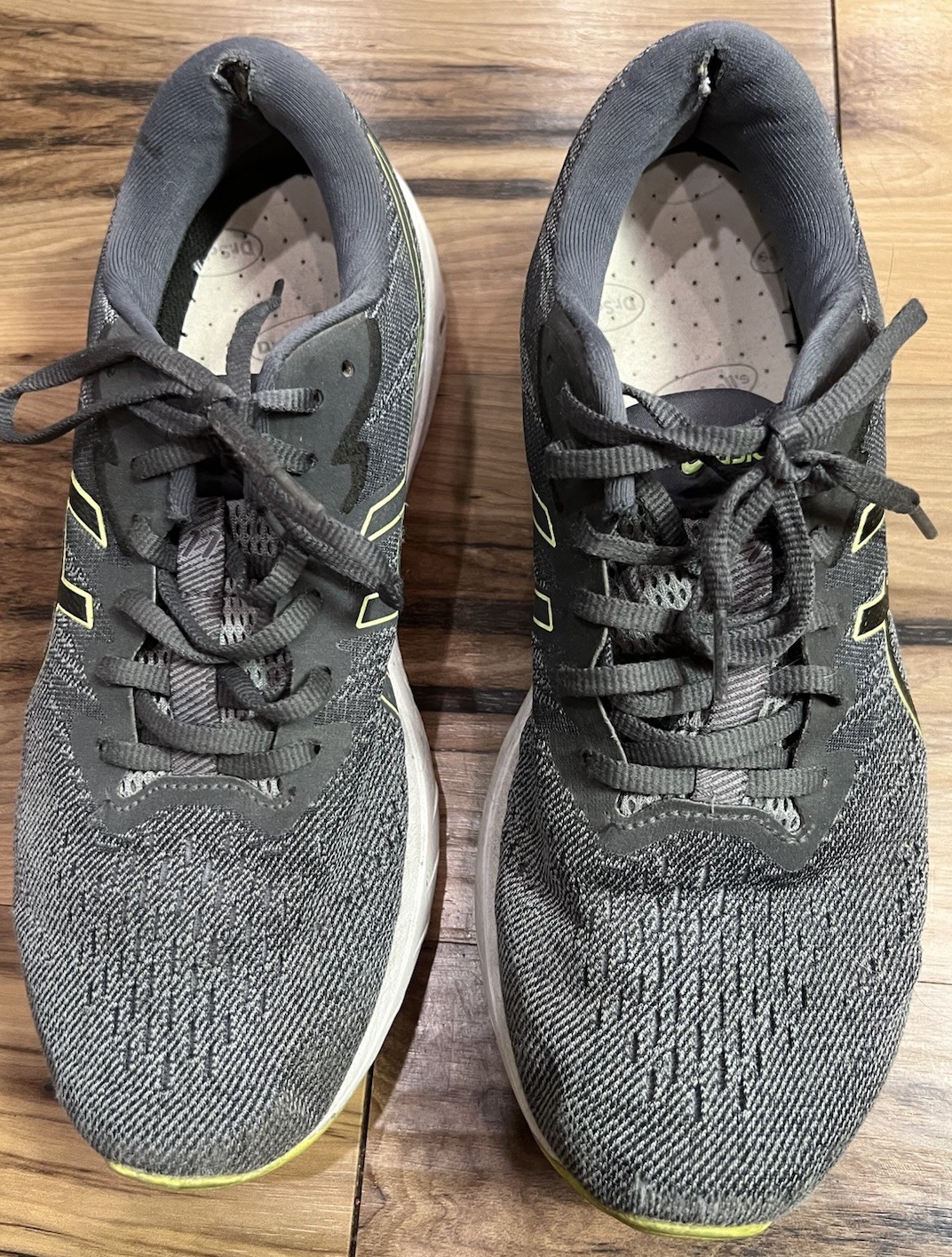 ASICS GT-1000 Running Shoes Men's 10.5 Gray Green FlyteFoam Trainers Fair