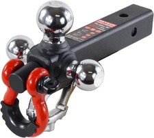 Trailer Hitch Ball Sizes Trailer Hitch Tri-Ball Hitch with Rotatoble Tow Shackle and Tow Chrome Ball