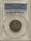 1876 CC Seated Liberty Quarter PCGS XF Details