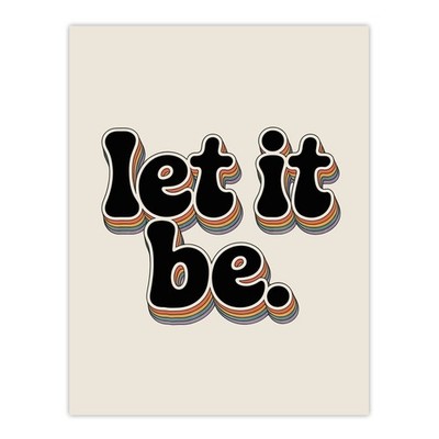 Let It Be Retro Regenbogen Schrift Funky Typografie Wandkunstdruck