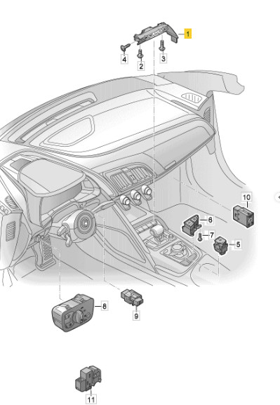 Audi R8 2017-2023 Center console