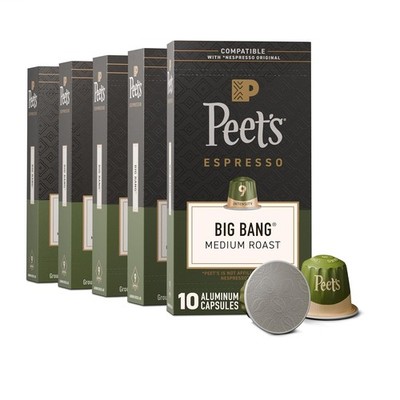 Peet's Coffee Espresso Capsules Big Bang Intensity 9, 50 Capsules, 09/2026