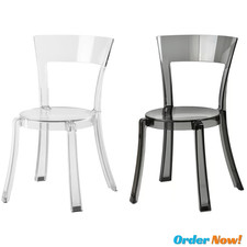 Sedia da pranzo fantasma acrilico trasparente moderna sedia da cucina in plastica trasparente UK