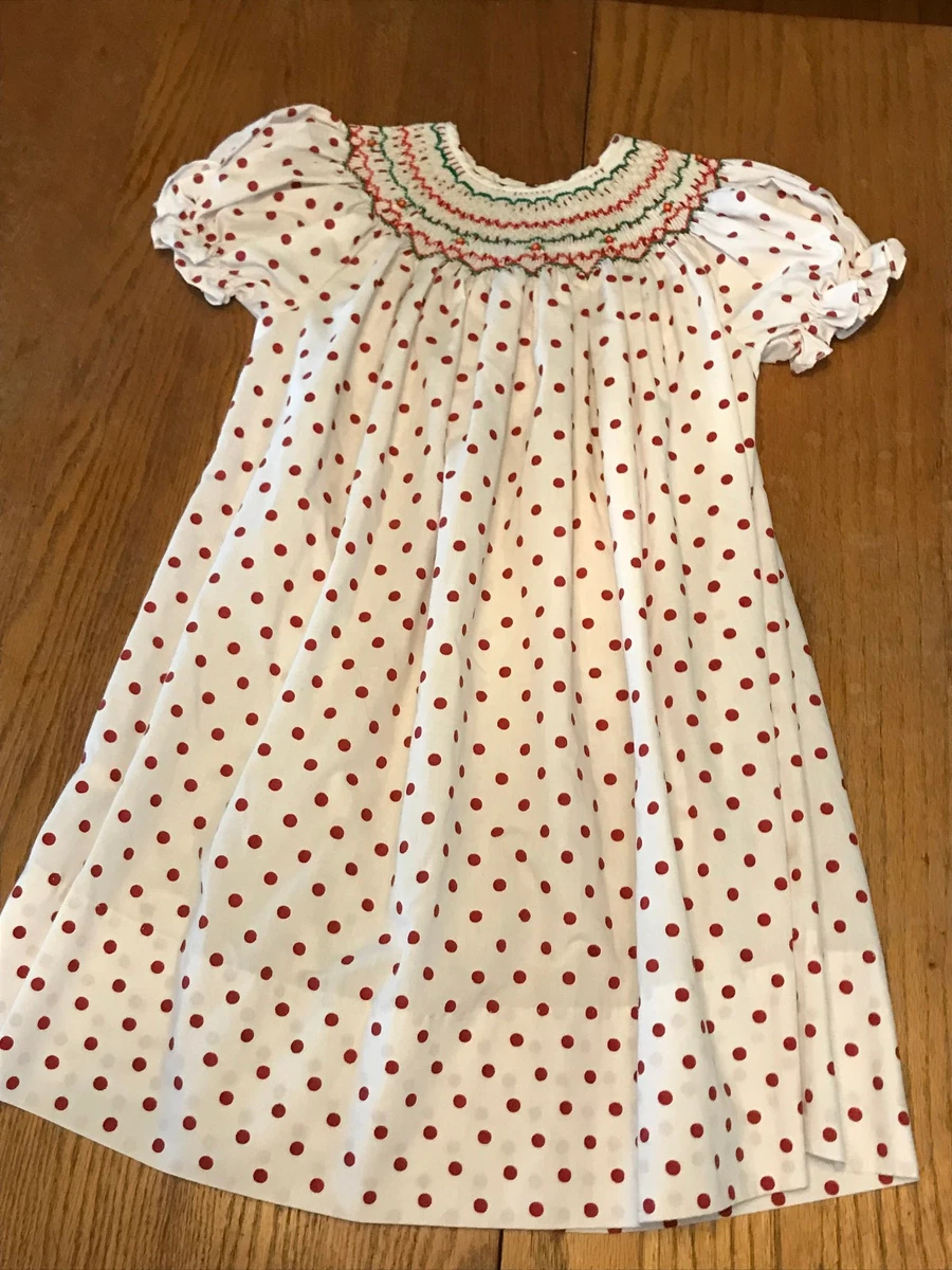 rosalina smocked christmas dresses Girls Rosalina Smocked Penguin Red Christmas Portrait Dress 2T Church